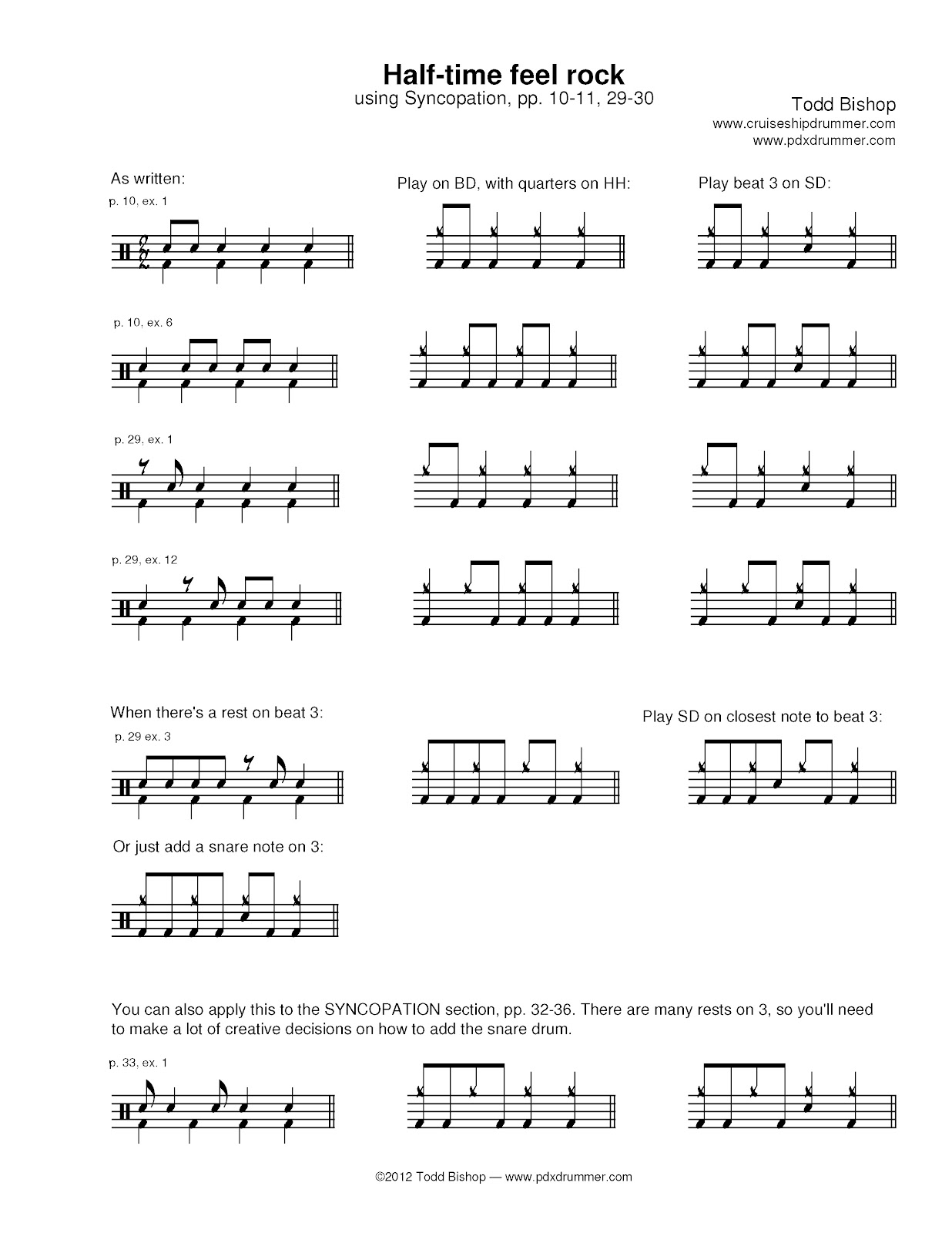 Ways to use ted reed syncopation azpolre